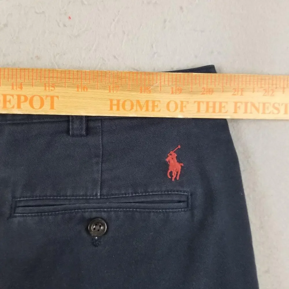Polo Ralph Lauren Shorts Mens 42 Tall Navy Tyler Chino Pleated‎ Cotton Pony Logo